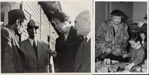 As a humanitarian, Eleanor Roosevelt was a big fan of JDC’s activities. Here, she visits Kfar Uriel Village for the Blind (left) and Traveil Children’s Home outside Paris (Right), both in 1952.