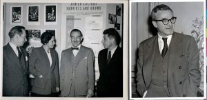 Kate Mendel with colleagues before the wedding, 1948 (left), Herbert Katzki after the marriage, 1953 (right) 