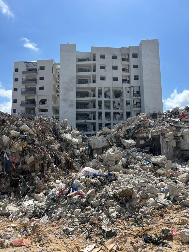 Buildings that sustained damage due to the fighting.