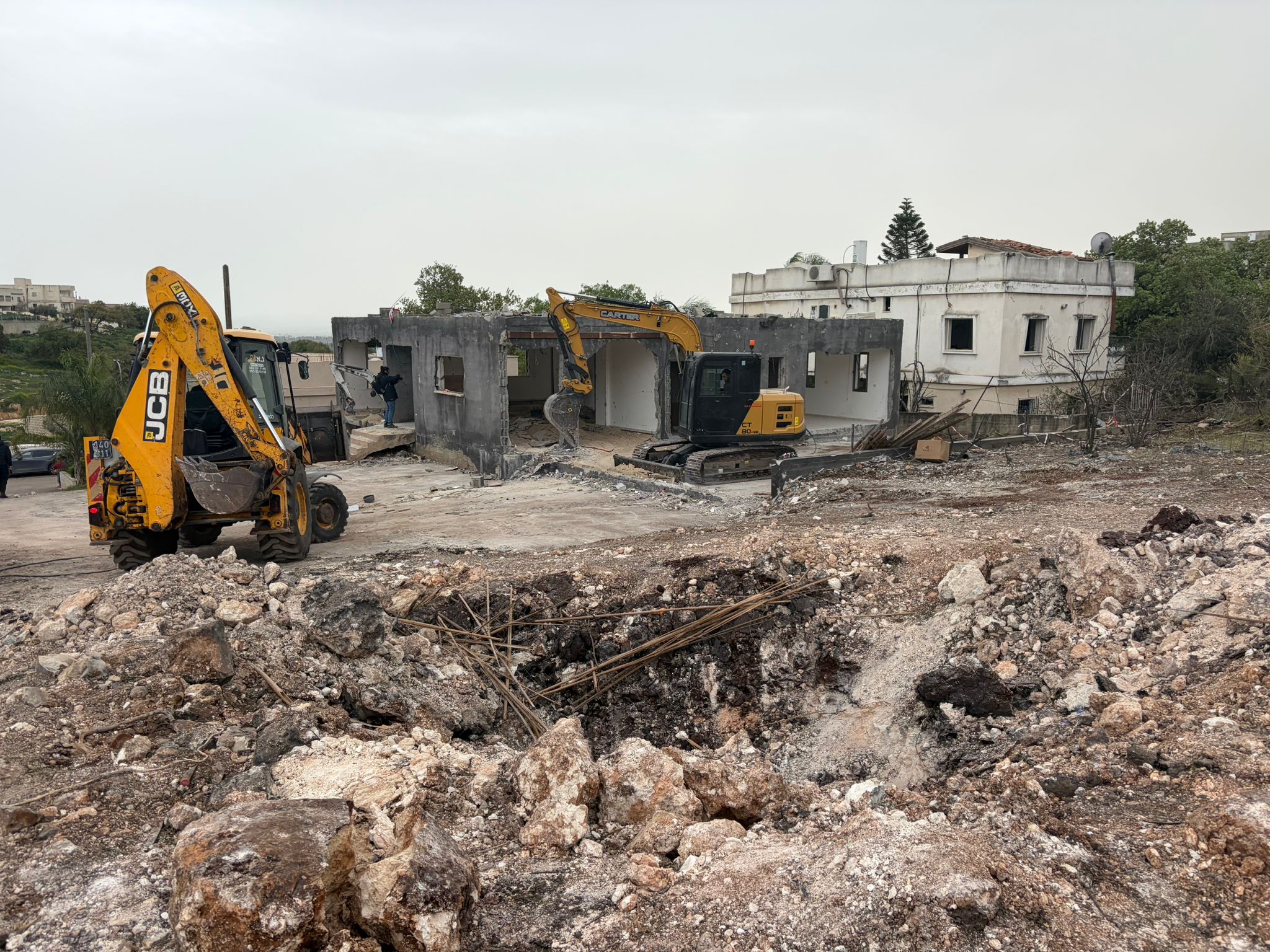 The impact site in Zarzir. Photo: Saeed Diabat.