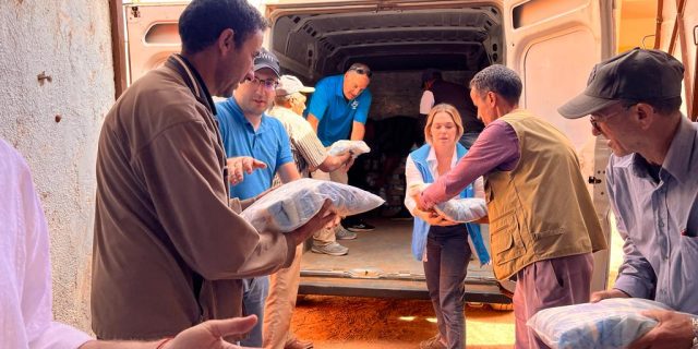 משלחת סיוע של הג'וינט לנפגעי רעדית האדמה במרקו