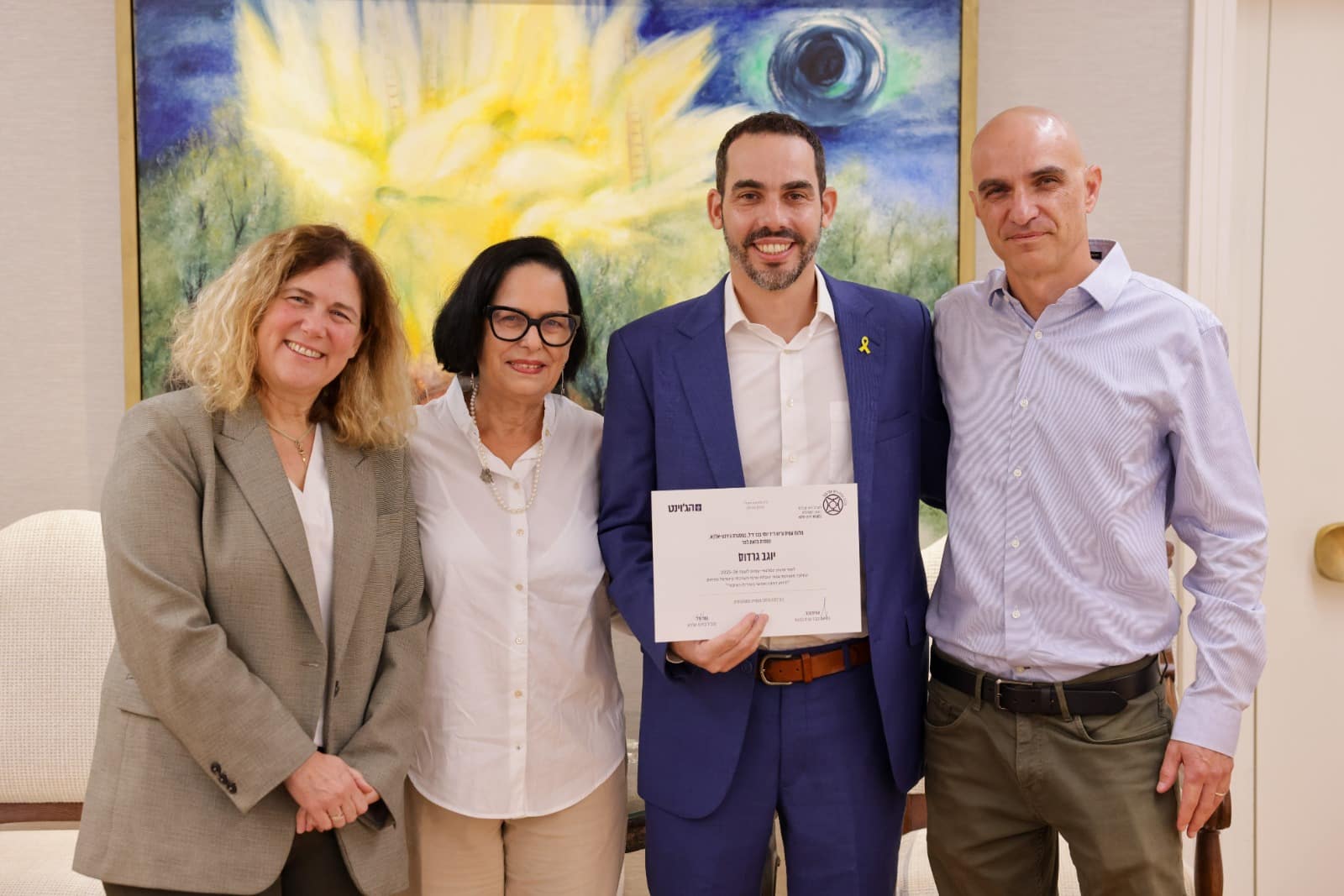 יוגב גרדוס, המלגאי החדש של מלגת בכר. צילום: אריאל זנדברג.